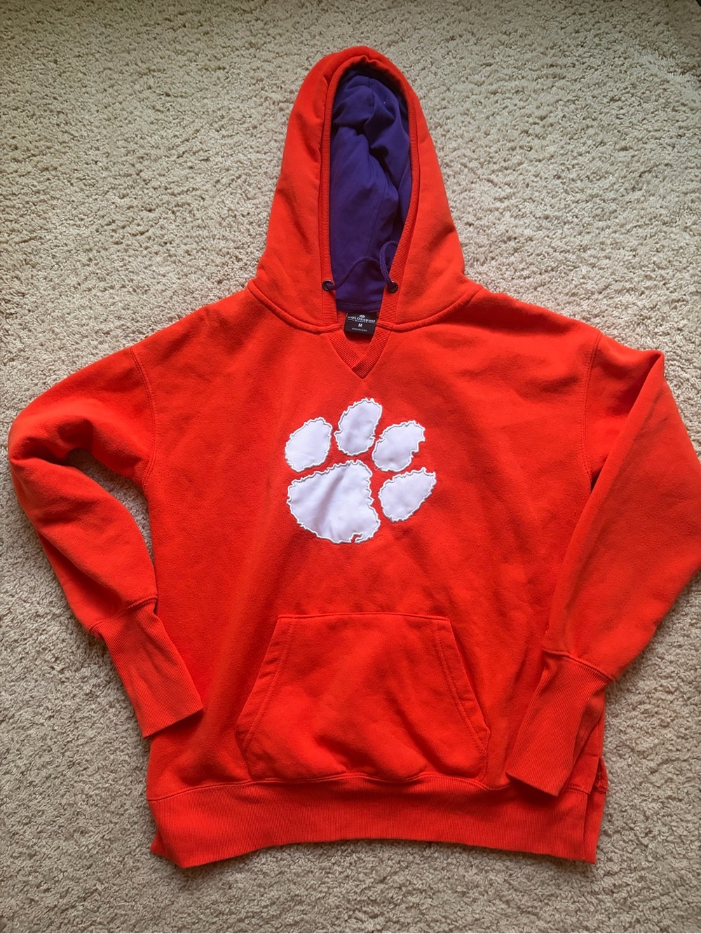 Clemson Hooded Pullover with White Paw Graphic